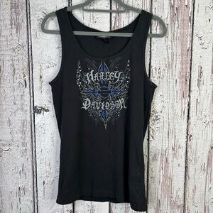 Harley Davidson Women’s Black Tank Top XL (✅ Measurement) Rhinestone Embellished